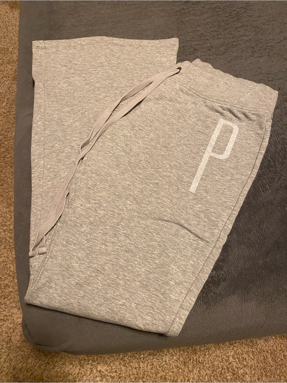 Pink Victoria’s Secret logo lounge flare pants